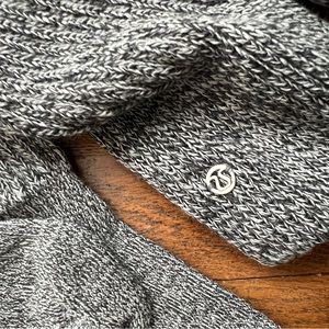 Lululemon "Find Your Balance" Thigh-High Socks - Black and Silver - S/M